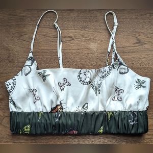 Satin Butterfly Bralette/Pajama Top